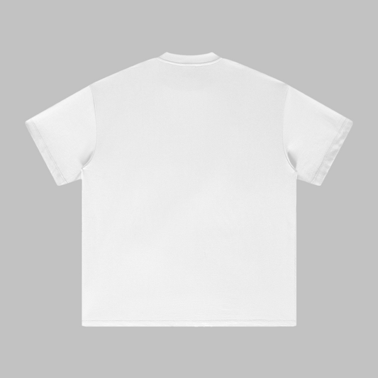 "Artwear" Oversized Tee | Statement Edition - White (Red)