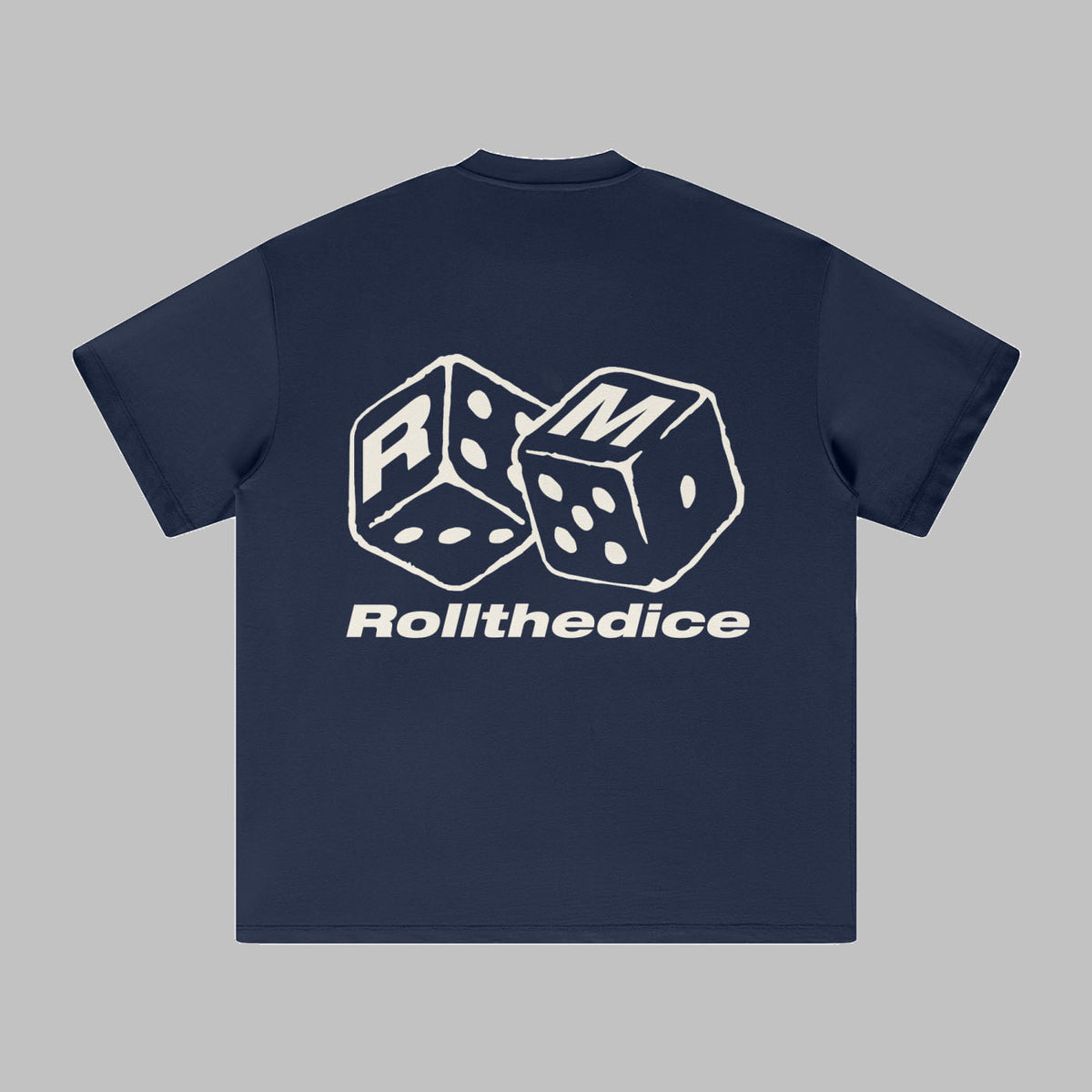 "Luck in Motion" Oversized Tee-  Navy Blue
